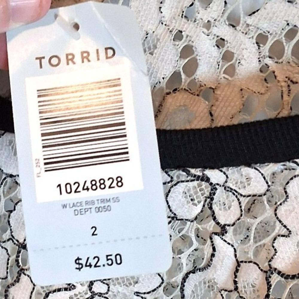 Torrid NWT White Floral Lace Sheer Top 2X Plus Size Romantic Coquette Bridal - Picture 10 of 14